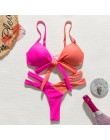 Brazylijska kobieta strój kąpielowy seksowne bikini push up 2020 mujer nowy bandaż neonowe stroje kąpielowe damskie kostium kąpi