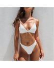 Sexy trójkątne Bikini Set nowe kobiety stałe strój kąpielowy stroje kąpielowe lato plaża nosić kobiet niskiej talii czerwony str