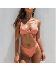 Sexy trójkątne Bikini Set nowe kobiety stałe strój kąpielowy stroje kąpielowe lato plaża nosić kobiet niskiej talii czerwony str