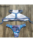 Melphieer na szyję Tank krótki top Bikini szydełka zestaw Bikini stroje kąpielowe kobiety kostium kąpielowy damski kostium kąpie