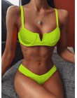 Dekolt w szpic push up bikini wysokie cięcie prążkowany strój kąpielowy z niskim paskiem wokół talii kobiet stroje kąpielowe