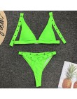 Neon Green wysokiej talii bikini 2019 dostosować pasek strój kąpielowy kobiety stringi stroje kąpielowe kobiet bikini dwuczęścio