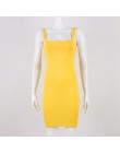 Forefair Spaghetti Strap Sexy Bodycon sukienka lato żółty Neon zielony czarny pomarańczowy elegancki bez rękawów Mini krótka suk