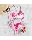 OMKAGI stroje kąpielowe kobiety Tie dye Bikini Set strój kąpielowy kostiumy kąpielowe Push Up pływanie stroje kąpielowe seksowna
