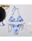 OMKAGI stroje kąpielowe kobiety Tie dye Bikini Set strój kąpielowy kostiumy kąpielowe Push Up pływanie stroje kąpielowe seksowna