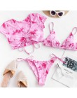 OMKAGI stroje kąpielowe kobiety Tie dye Bikini Set strój kąpielowy kostiumy kąpielowe Push Up pływanie stroje kąpielowe seksowna