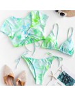 OMKAGI stroje kąpielowe kobiety Tie dye Bikini Set strój kąpielowy kostiumy kąpielowe Push Up pływanie stroje kąpielowe seksowna