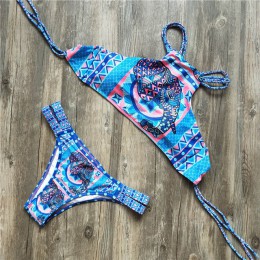 Melphieer na szyję Tank krótki top Bikini szydełka zestaw Bikini stroje kąpielowe kobiety kostium kąpielowy damski kostium kąpie