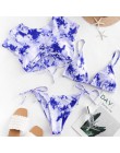 OMKAGI stroje kąpielowe kobiety Tie dye Bikini Set strój kąpielowy kostiumy kąpielowe Push Up pływanie stroje kąpielowe seksowna