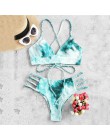 OMKAGI stroje kąpielowe kobiety Tie dye Bikini Set strój kąpielowy kostiumy kąpielowe Push Up pływanie stroje kąpielowe seksowna