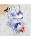 OMKAGI stroje kąpielowe kobiety Tie dye Bikini Set strój kąpielowy kostiumy kąpielowe Push Up pływanie stroje kąpielowe seksowna