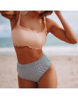 Melphieer na szyję Tank krótki top Bikini szydełka zestaw Bikini stroje kąpielowe kobiety kostium kąpielowy damski kostium kąpie