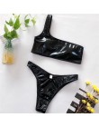 Mossha seksowne stringi różowe bikini Neon kostium kąpielowy damski strój kąpielowy jedno ramię Bikini set 2020 stroje kąpielowe