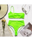 Mossha seksowne stringi różowe bikini Neon kostium kąpielowy damski strój kąpielowy jedno ramię Bikini set 2020 stroje kąpielowe