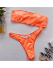 Mossha seksowne stringi różowe bikini Neon kostium kąpielowy damski strój kąpielowy jedno ramię Bikini set 2020 stroje kąpielowe