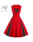 S-4XL damska suknia Retro sukienka vintage 50s 60s Rockabilly Dot huśtawka pin up letnie sukienek elegancka tunika Vestidos Casu