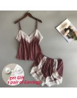 BZEL nowa piżama ustawia Sexy koronkowe piżamy dla kobiet V-neck Pijama Femme lato bielizna nocna satynowa bielizna nocna bieliz
