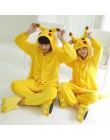 Kigurumi jednorożec piżama dorosłych zwierząt Pikachu Onesie kobiety mężczyźni para 2019 zimowa piżama garnitur Stitch piżamy fl