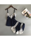 BZEL nowa piżama ustawia Sexy koronkowe piżamy dla kobiet V-neck Pijama Femme lato bielizna nocna satynowa bielizna nocna bieliz