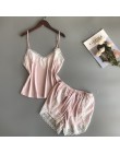 BZEL nowa piżama ustawia Sexy koronkowe piżamy dla kobiet V-neck Pijama Femme lato bielizna nocna satynowa bielizna nocna bieliz