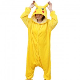 Kigurumi jednorożec piżama dorosłych zwierząt Pikachu Onesie kobiety mężczyźni para 2019 zimowa piżama garnitur Stitch piżamy fl