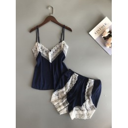 BZEL nowa piżama ustawia Sexy koronkowe piżamy dla kobiet V-neck Pijama Femme lato bielizna nocna satynowa bielizna nocna bieliz