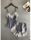 BZEL nowa piżama ustawia Sexy koronkowe piżamy dla kobiet V-neck Pijama Femme lato bielizna nocna satynowa bielizna nocna bieliz