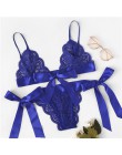 SHEIN koronkowy seksowny komplet bielizny gorące kobiety bielizna nocna V Neck bez rękawów koronkowy ścieg muszelkowy Bralette i