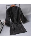 Druhna szaty satynowy szlafrok panna młoda elegancka bielizna nocna seksowna koronkowa szlafrok szlafrok Kimono jedwabny szlafro