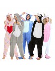 Nowe zimowe kobiety mężczyźni Unisex dorosłych Cute Cartoon Onesie piżama w zwierzątka unicornio haftowany jednorożec Kigurumi f