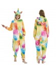 Totoro kigurumi kombinezon dla dorosłych zwierząt jednorożec komplet piżamy ciepły miękki ścieg piżamy Onepiece kombinezon zimow