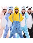 Jednorożec Kigurumi piżama Stitch dorosłych zwierząt Onesie kobiety mężczyźni para 2019 zimowa piżama garnitur kot piżamy flanel