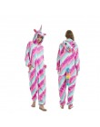 Nowe zimowe kobiety mężczyźni Unisex dorosłych Cute Cartoon Onesie piżama w zwierzątka unicornio haftowany jednorożec Kigurumi f