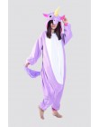 Nowe zimowe kobiety mężczyźni Unisex dorosłych Cute Cartoon Onesie piżama w zwierzątka unicornio haftowany jednorożec Kigurumi f
