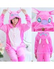 Jednorożec Kigurumi piżama Stitch dorosłych zwierząt Onesie kobiety mężczyźni para 2019 zimowa piżama garnitur kot piżamy flanel