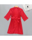 Sexy kobiety Rayon Kimono szlafrok biała panna młoda druhna suknia ślubna zestaw koronki wykończenia bielizna nocna Casual ubran