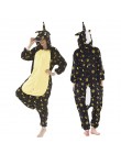 Nowe zimowe kobiety mężczyźni Unisex dorosłych Cute Cartoon Onesie piżama w zwierzątka unicornio haftowany jednorożec Kigurumi f