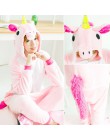 Jednorożec Kigurumi piżama Stitch dorosłych zwierząt Onesie kobiety mężczyźni para 2019 zimowa piżama garnitur kot piżamy flanel