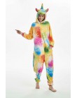 Nowe zimowe kobiety mężczyźni Unisex dorosłych Cute Cartoon Onesie piżama w zwierzątka unicornio haftowany jednorożec Kigurumi f