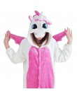 Jednorożec Kigurumi piżama Stitch dorosłych zwierząt Onesie kobiety mężczyźni para 2019 zimowa piżama garnitur kot piżamy flanel