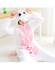 Jednorożec Kigurumi piżama Stitch dorosłych zwierząt Onesie kobiety mężczyźni para 2019 zimowa piżama garnitur kot piżamy flanel