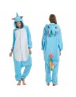 Flanelowe kingurumi dorosłych zwierząt pijama jednorożec piżamy kobiety Cosplay Kigurumi piżama Totoro Stitch Onsie Homewear bie