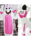 Flanelowe kingurumi dorosłych zwierząt pijama jednorożec piżamy kobiety Cosplay Kigurumi piżama Totoro Stitch Onsie Homewear bie
