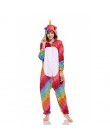 Flanelowe kingurumi dorosłych zwierząt pijama jednorożec piżamy kobiety Cosplay Kigurumi piżama Totoro Stitch Onsie Homewear bie