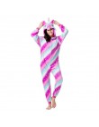 Flanelowe kingurumi dorosłych zwierząt pijama jednorożec piżamy kobiety Cosplay Kigurumi piżama Totoro Stitch Onsie Homewear bie