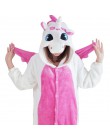 Kobiety Kigurumi jednorożec piżamy zestawy flanelowe śliczne piżama w zwierzątka zestawy kobiety zima unicornio Nightie piżamy b