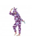 Piżamy damskie piżama dla kobiet jednorożec Kigurumi flanelowe Cute piżama w zwierzątka zestawy kobiety zima bielizna nocna unic