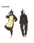 Piżamy damskie piżama dla kobiet jednorożec Kigurumi flanelowe Cute piżama w zwierzątka zestawy kobiety zima bielizna nocna unic