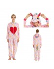 Piżamy damskie piżama dla kobiet jednorożec Kigurumi flanelowe Cute piżama w zwierzątka zestawy kobiety zima bielizna nocna unic