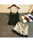 QWEEK jedwabne piżamy dla kobiet kwiatowy zestaw piżamy damskie lato 2019 piżamy damskie satynowe piżamy V-Neck Pijama Mujer 2 c
